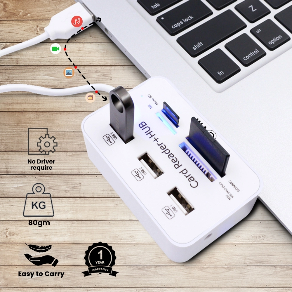 EVM All in One Card Reader + Hub USB 2.0 view 2